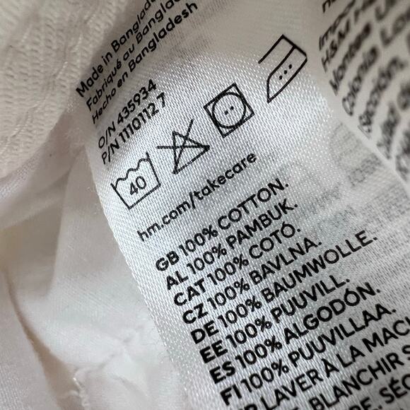 H&M Denim Jean Jacket White S Women Button Front Pockets Trucker Cowgirl Coastal - Picture 8 of 9